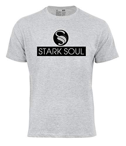 STARK SOUL Herren Logo T-Shirt, Grau Melànge, Gr. L von STARK SOUL