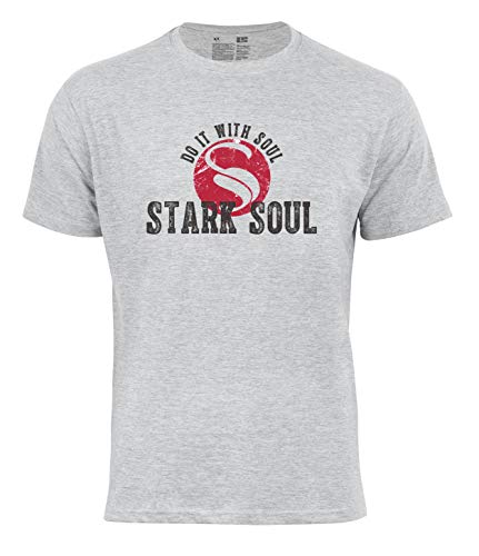 STARK SOUL Herren Logo T-Shirt, Vintage Grau Melànge, Gr.L von STARK SOUL