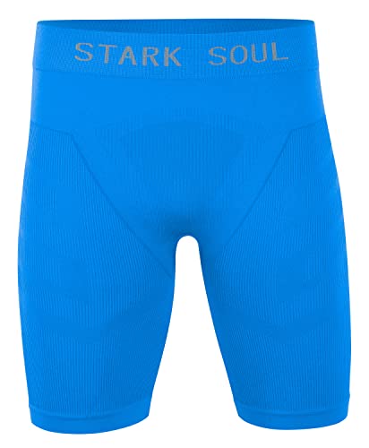 STARK SOUL Unterziehhose, Funktionshosen -WARM UP-, Herren Sport Shorts, Seamless, blau, M-L von STARK SOUL