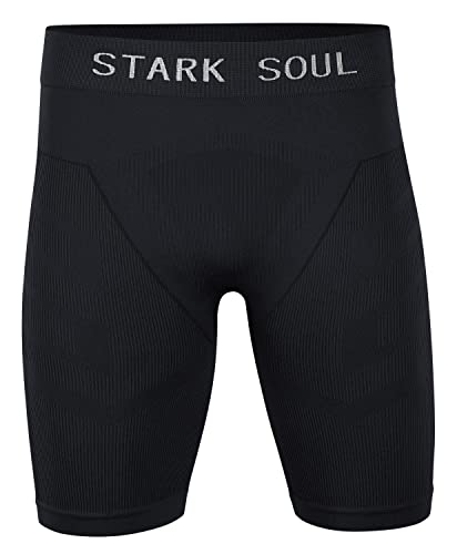 STARK SOUL Unterziehhose, Funktionshosen -WARM UP-, Herren Sport Shorts, Seamless, schwarz, S-M von STARK SOUL