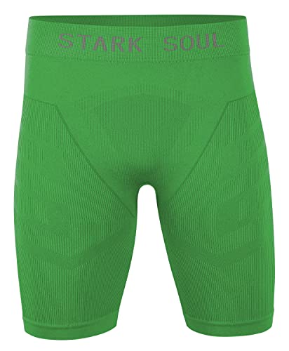 STARK SOUL Unterziehhose, Funktionshosen -WARM UP-, Herren Sport Shorts, Seamless, grün, L-XL von STARK SOUL
