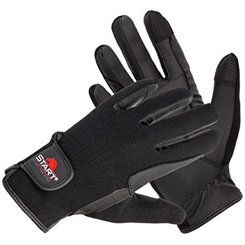 Start Sumatra Profi-Reithandschuhe für das ganze Jahr, bequem, rutschfest, flexibel, Touchscreen-Handys – Handschuhe Damen Herren Unisex Sporthandschuhe, Outdoor Anti-Rutsch Full Finger (Schwarz, M) von START ENJOY THE RIDE