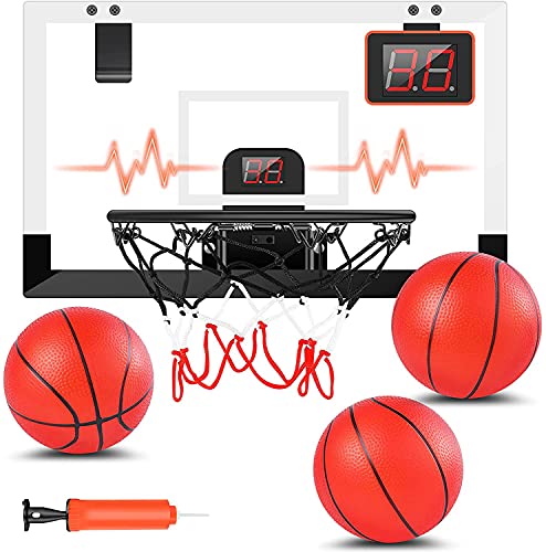 STAY GENT Mini Basketballkorb mit Elektronischer Spielstand Rekord und Sound für Kinder und Erwachsene, Basketball Set mit 3 Ball Indoor fürs Zimmer, Sport Spielzeug Geschenk für Jungen Mädchen von STAY GENT