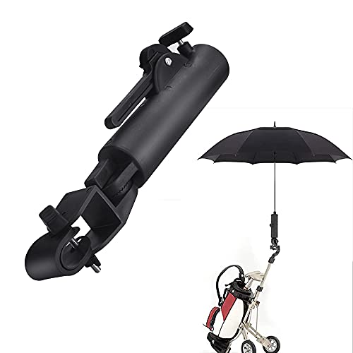 STCRERAG Golfschirmhalter Golf Schirmhalter Regenschirmhalterung Verstellbare Regenschirmhalter Golftrolley Schwarz Golfschirm Halterung, Golf Umbrella Holder für Golfwagengriffe Fahrrad von STCRERAG