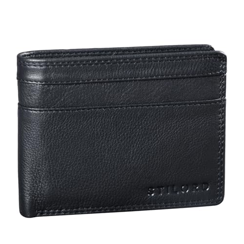 STILORD 'Cooper' RFID Leder Brieftasche Herren Vintage Portemonnaie Männer mit Ausweisfach und Ausleseschutz in Schwarzer Geschenkbox, Farbe:schwarz von STILORD