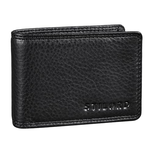 STILORD 'Jay' Mini Geldbörse Herren RFID Leder Brieftasche Vintage für Männer Kleiner Geldbeutel mit vielen Kartenfächern und NFC-Schutz in Geschenkbox, Farbe:schwarz von STILORD