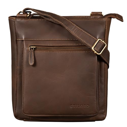 STILORD 'Kaja' Vintage Ledertasche Damen Umhängetasche Handtasche Crossbody Bag Elegante Schultertasche Tasche für iPad 9.7 Zoll DIN A5 Echt Leder, Farbe:Havanna - braun von STILORD