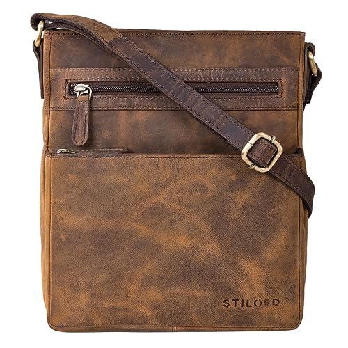 STILORD 'Kian' Umhängetasche Herren Klein Leder Vintage Schultertasche für Männer Messenger Bag mit vielen Fächern Herrentasche zum Umhängen aus Echtleder, Farbe:Colorado - braun von STILORD
