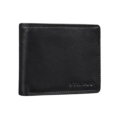 STILORD 'Kirk' Ledergeldbörse Männer RFID Portemonnaie Herren Brieftasche mit vielen Kartenfächern und Ausweisfach Slim Wallet Vintage Leder, Farbe:schwarz von STILORD
