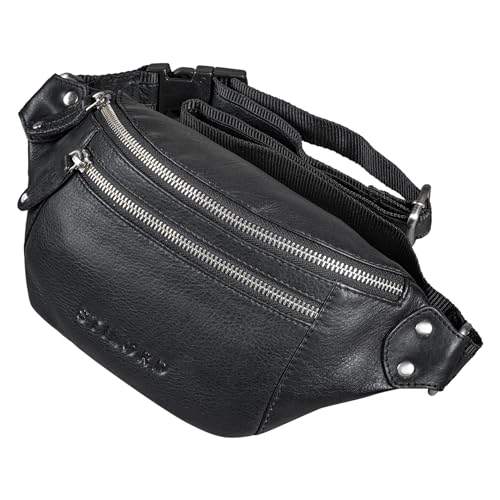 STILORD 'Orson' Bauchtasche aus echtem Leder Gürteltasche Hüfttasche Echtleder, Farbe:schwarz von STILORD