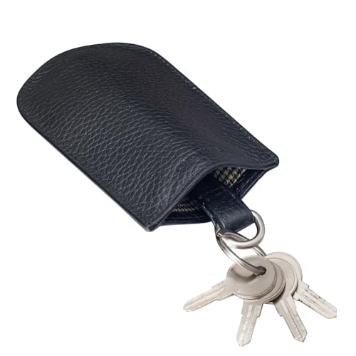 STILORD 'Toby' Schlüsseltasche Leder Schlüsselglocke Schlüsseletui Vintage Schlüsselmäppchen für viele Schlüssel Autoschlüssel Kleines Etui mit Schlüsselring, Farbe:schwarz von STILORD