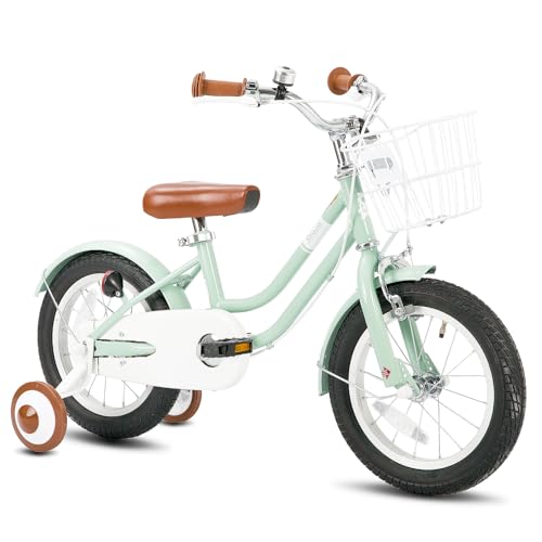 STITCH Bubble 16 Zoll Kinderfahrrad für 5-7 Mädchen Fahrrad, 16 Zoll Mädchen Fahrrad mit Stabilisator und Korb, grün von STITCH