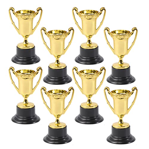 STOBOK Gold Award Trophy Trophy Cups 10 Pack Mini Gold Trophies Gewinnerpreis- Trophäen für Partybevorzugungen Rewards Rewards Gewinnerpreisewettbewerbe für Kinder Und Erwachsene von STOBOK