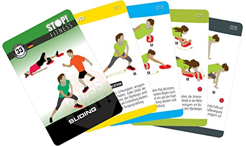 STOP! Fitness | Sliding | Trainingskarten Übungskarten, deutsche Version, Kartengröße 66 x 100 mm mit Kunststoffbox von STOP! Fitness