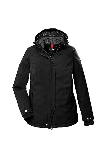 STOY Damen Funktionsjacke mit abzippbarer Kapuze - Große Größen STW 9 WMN JCKT, schwarz, 44, 39795-000 von STOY