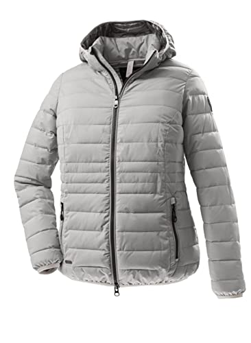 STOY Damen Jacke in Daunenoptik/Steppjacke mit abzippbarer Kapuze - große größen STS 17 WMN QLTD JCKT, hellgrau, 44, 38228-000 von STOY