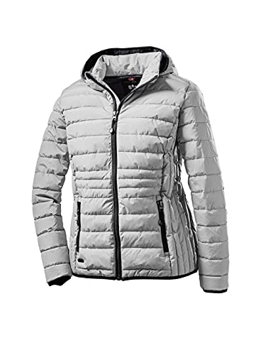 STOY Damen Steppjacke mit abzippbarer Kapuze - Große Größen - WMN Quilted JCKT B, hellgrau, 50, 36012-000 von STOY