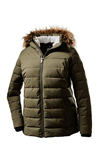 STOY Damen WMN Quilted Jckt E Jacke In Daunenoptik Mit Abzippbarer Kapuze, Oliv, 44 von STOY