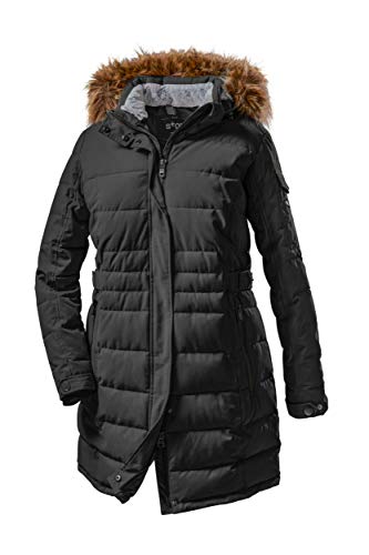 STOY Damen WMN Quilted PRK A Parka In Daunenoptik Mit Abzippbarer Kapuze, schwarz, 56 von STOY