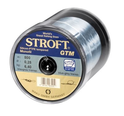 STROFT GTM 500 m Monofile Angelschnur 0.03 mm bis 0.600 mm Blaugrau transparent (0,475mm-19,2Kg) von STROFT