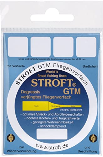 STROFT GTM Fliegenvorfach gezogenes Vorfach 12ft / 375cm alle Stärken (0,27mm - 0X) von STROFT