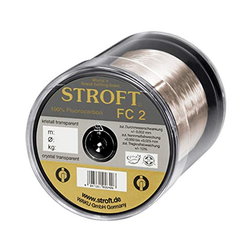 Stroft Fluorocarbon Vorfach Angeln FC2 0,22mm 4,0kg 25m Transparent von STROFT