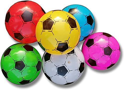 STUWU 12 X Kunststoffball 20cm inkl. Ballnadel Fussball Wasserball Gymnastikball versch. Farben von STUWU
