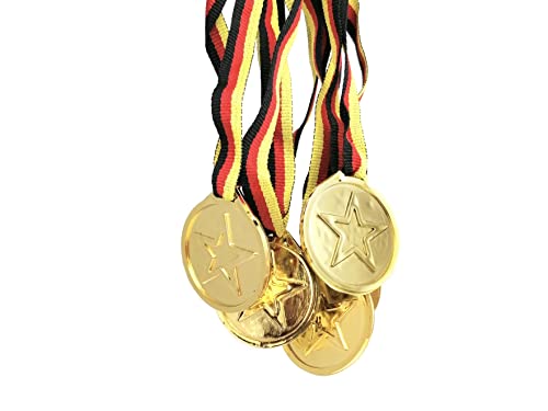 STUWU 6X Goldmedaille Kunststoff Deutschland Goldmedaillen Kinder Geburtstag Mitgebsel Siegermedaillen von STUWU