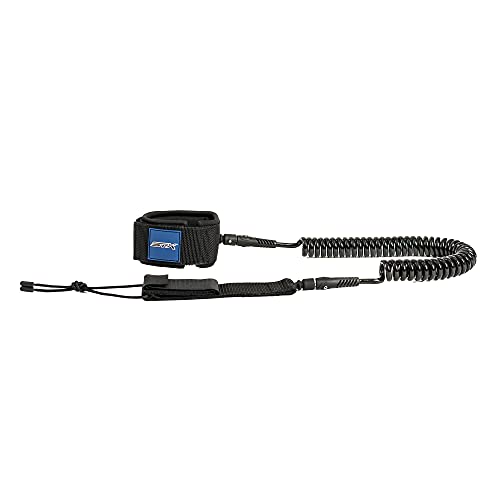 STX Sup Coiled Leash Schwarz - Klassische rutschfeste Stand Up Paddling Leine, Größe One Size - Farbe Black von Prolimit