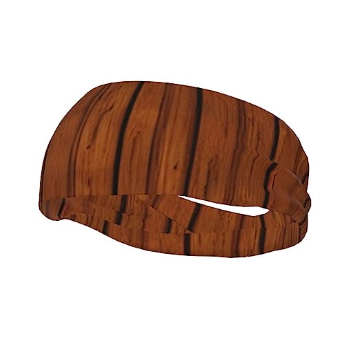 Braunes Holzmuster Sport-Stirnband für Männer und Frauen, geeignet für Laufen, Yoga, Basketball, elastisches Feuchtigkeitsband. von STejar