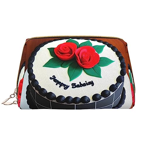 Delicious Cakes Make-up-Tasche aus Leder, tragbar, groß, PVC-Leder, Reißverschluss, Kulturbeutel, Reisetasche, Aufbewahrungstasche, Weiß, Einheitsgröße, weiß, Einheitsgröße von STejar