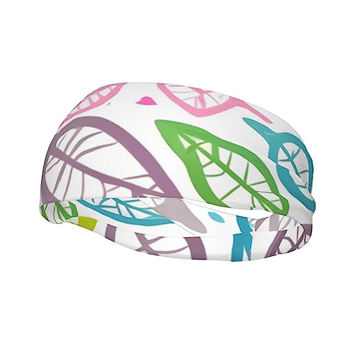 Farbiges Blattlinien-Sport-Stirnband für Männer und Frauen, geeignet für Laufen, Yoga, Basketball, elastisches Feuchtigkeitsband. von STejar
