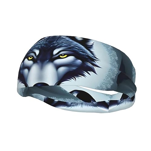Fierce Wolf Head Sport-Stirnband für Männer und Frauen, geeignet für Laufen, Yoga, Basketball, elastisches Feuchtigkeitsband. von STejar