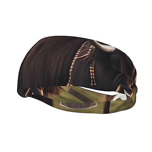 Mighty Highland Yak Sport-Stirnband für Männer und Frauen, geeignet für Laufen, Yoga, Basketball, elastisches Feuchtigkeitsband. von STejar