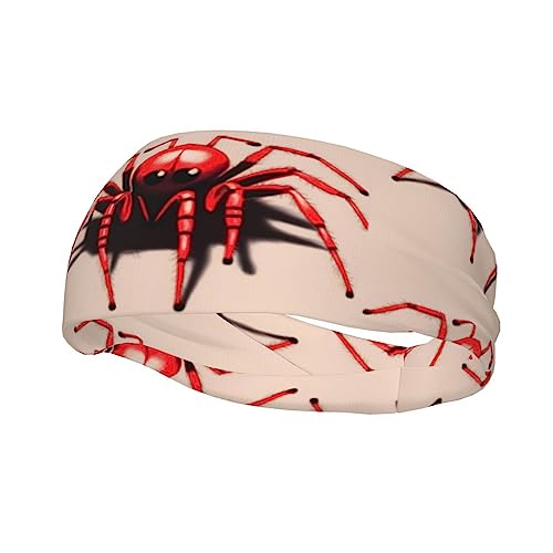 Niedliches kleines rotes Spinnen-Sport-Stirnband für Männer und Frauen, geeignet für Laufen, Yoga, Basketball, elastisches Feuchtigkeitsband. von STejar