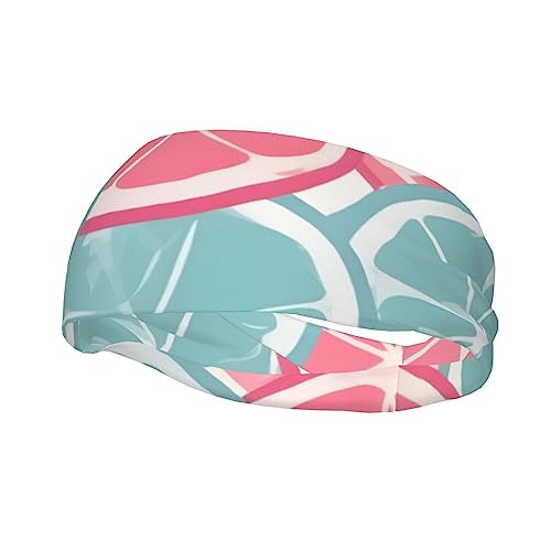 Pink-blaues Zitrusscheiben-Sport-Stirnband für Männer und Frauen, geeignet für Laufen, Yoga, Basketball, elastisches Feuchtigkeitsband. von STejar