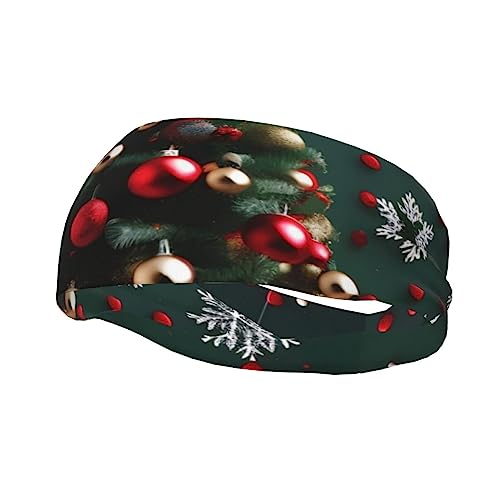 Runde Kugel Weihnachtsbaum Sport Stirnband für Männer und Frauen, geeignet für Laufen, Yoga, Basketball, elastisches Feuchtigkeitsband. von STejar