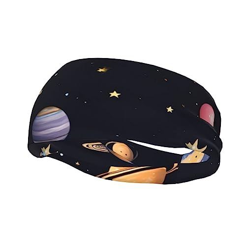 Saturn Jupiter Earth Sport-Stirnband für Männer und Frauen, geeignet für Laufen, Yoga, Basketball, elastisches Feuchtigkeitsband. von STejar