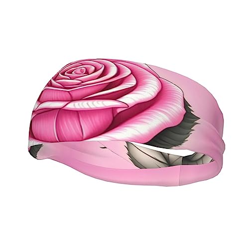 Schönes rosa Rosen-Sport-Stirnband für Männer und Frauen, geeignet für Laufen, Yoga, Basketball, elastisches Feuchtigkeitsband. von STejar