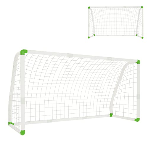 SUBTLETY Fussballtor PVC Fußballtore für Garten 1,8m x 1,2m Profi Handballtor mit Torwand und Netz Fußball-Trainingsgeräte Wetterfest Fußball Tor für Kinder Jugendliche und Erwachsene von SUBTLETY