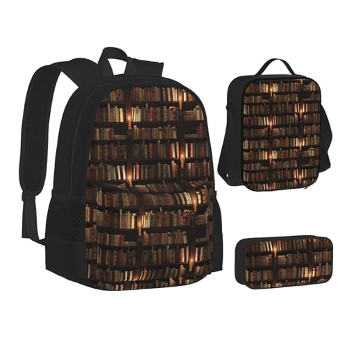 SUHNGE Leichte Tasche mit Rollschuhen, isoliert, Lunch-Tasche, Büchertasche, Rucksack, Reise, Tagesrucksack, Bücherzimmer-Bibliothek, Einheitsgröße von SUHNGE