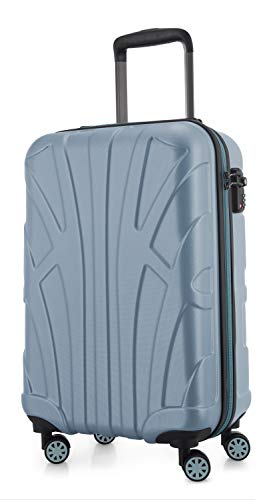 suitline - Handgepäck Hartschalen-Koffer Koffer Trolley Rollkoffer Reisekoffer, TSA, 55 cm, ca. 34 Liter, 100% ABS Matt, Pool Blue von suitline