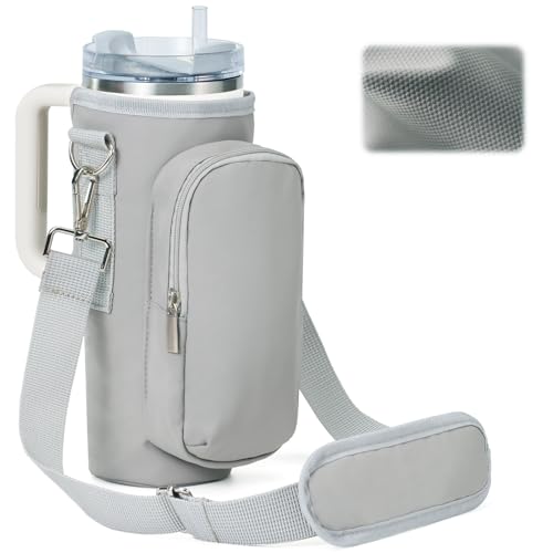 SUITMAT Tassentasche für Stanley Quencher Becherbecher, Wasserflaschenhalter mit großer Tasche für Stanley Cup-Zubehör, Bechertasche mit verstellbarem Riemen, passend für iPhone 14 Pro Max (nur von SUITMAT