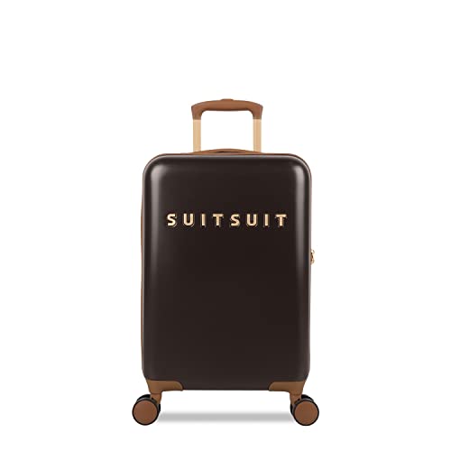SUITSUIT - Damen Handgepäck Koffer- Fab Seventies Classic Kollektion - Dunkelbrauner Handgepäck Trolley (Espresso Black) - 55 cm von SUITSUIT