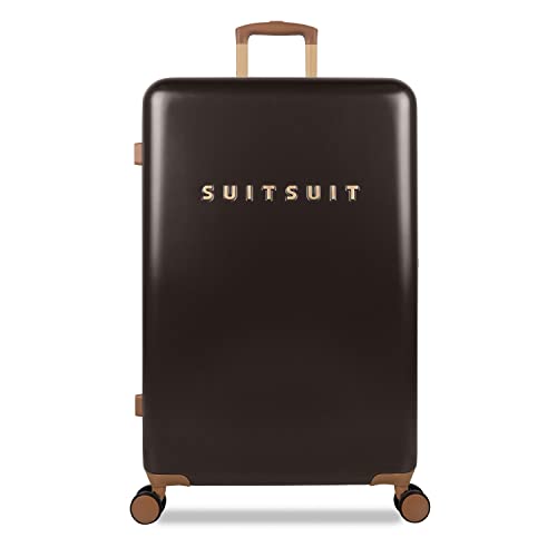 SUITSUIT - Damen Reisekoffer- Fab Seventies Classic Kollektion - Großer Dunkelbrauner Trolley (Espresso Black) - 76 cm von SUITSUIT
