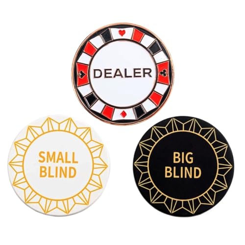 SUMMITDRAGON Metal Small Blind Big Blind Dealer Puck Buttons Professional Game Dealer Button Set For Gambling Cards Game Big Blind von SUMMITDRAGON