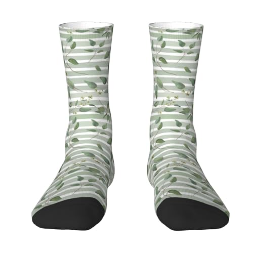 SUMNOS Grüner Silberdollar-Eukalyptus, Kompressionssocken, Crew-Socken, lässige Socken für Erwachsene, Sportsocken von SUMNOS