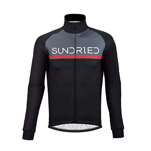 SUNDRIED Herren Thermal Radjacke Wasserdicht Winter-Bike Bekleidung Winddichtes Rennrad und Mountainbike (schwarz, M) von SUNDRIED