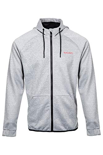 SUNDRIED Mens Sports Hoodie Grau Zip Up Kapuzen-Sweatshirt (Gray, Large) von SUNDRIED