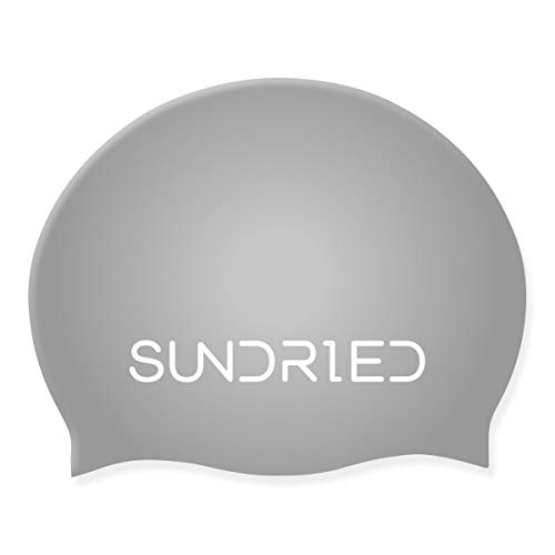 SUNDRIED Silikon-Schwimmhut Pro Series Wettkampf-Trainings-Schwimmkappe Open Water, Pool, Triathlon Grau von SUNDRIED